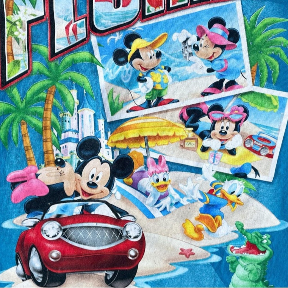 Mickey Minnie Florida Vacation Tick Tock Crocodile 2000s Disney T-Shirt (L) - Picture 6 of 7
